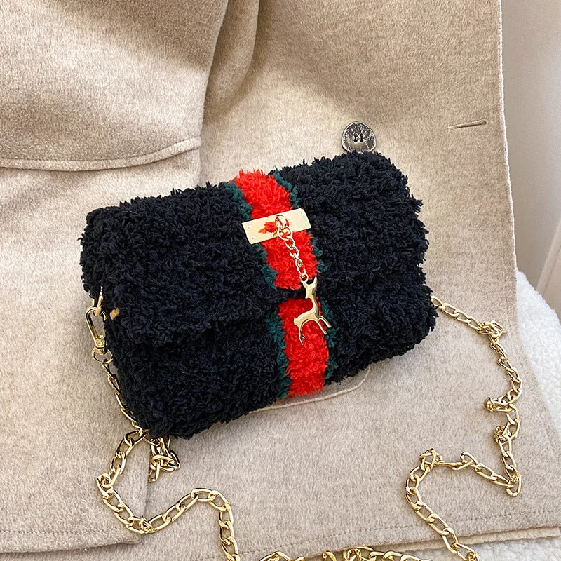 Coral velvet black striped material package