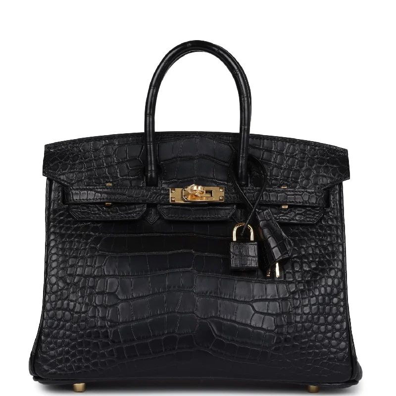 Affordable Bags For Budget Shoppers Hermes Birkin 25 Black Matte Alligator Gold Hardware