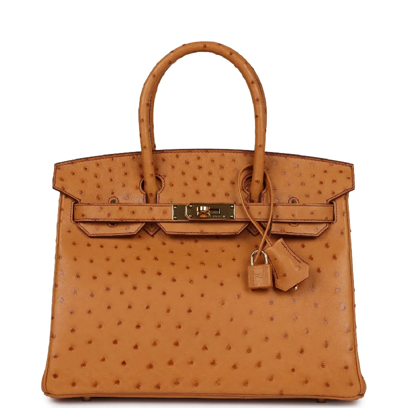 Seasonal Clearance Bags For Summer Hermes Birkin 30 Gold Ostrich Gold Hardware