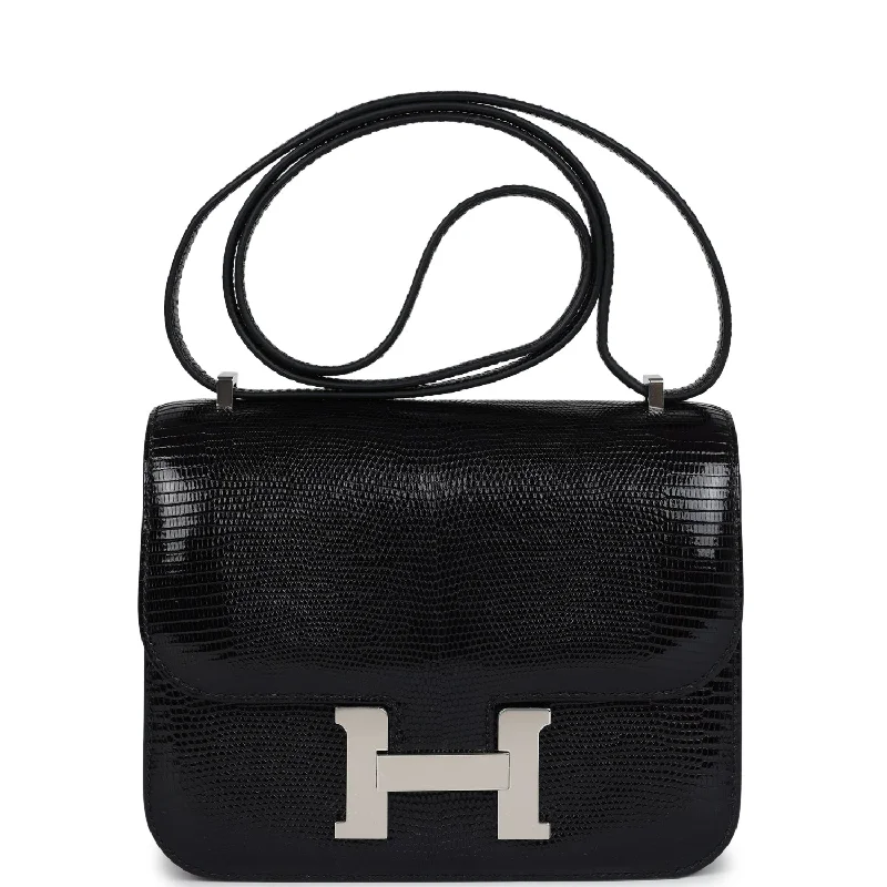 Compact Bags For Minimalist Travelers Hermes Constance 18 Black Varanus Salvator Lizard Palladium Hardware