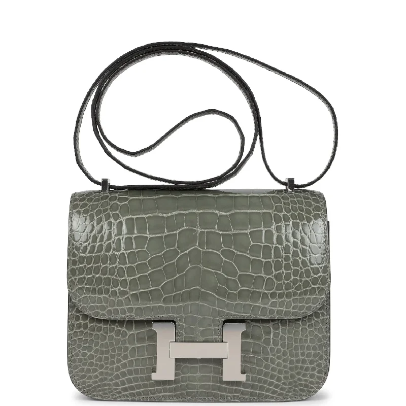 Bag Deals Hermes Constance 18 Gris Ciment Shiny Alligator Palladium Hardware