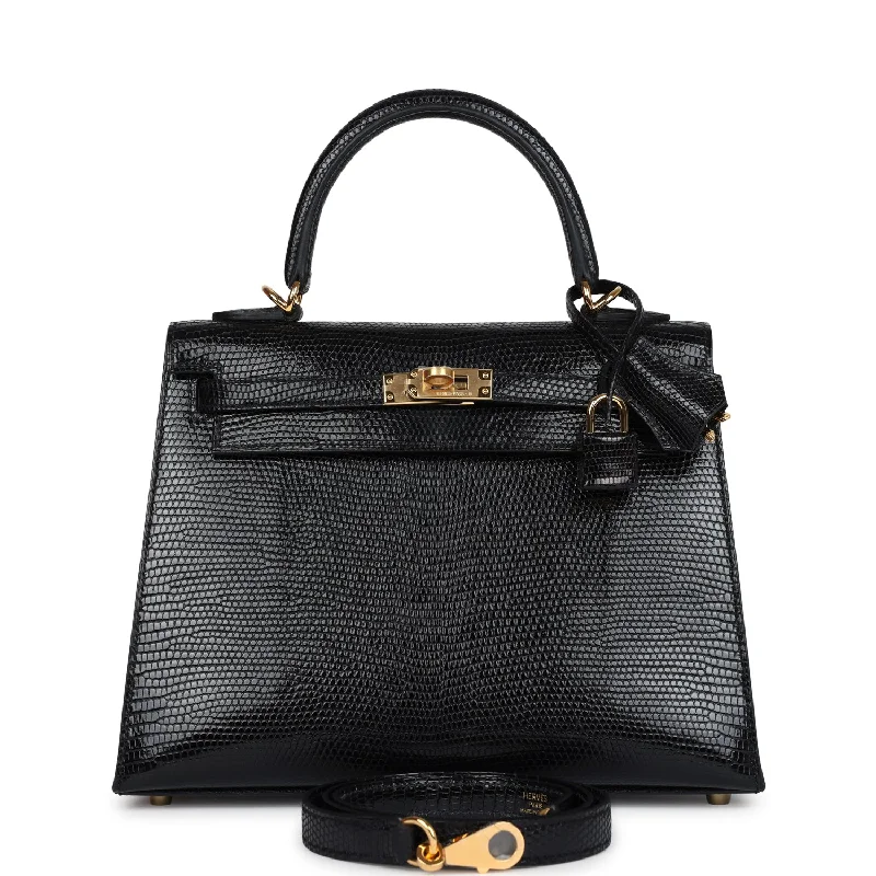 Lightweight And Functional Bags For Travel And Work Hermes Kelly Sellier 25 Black Varanus Niloticus Lizard Gold Hardware