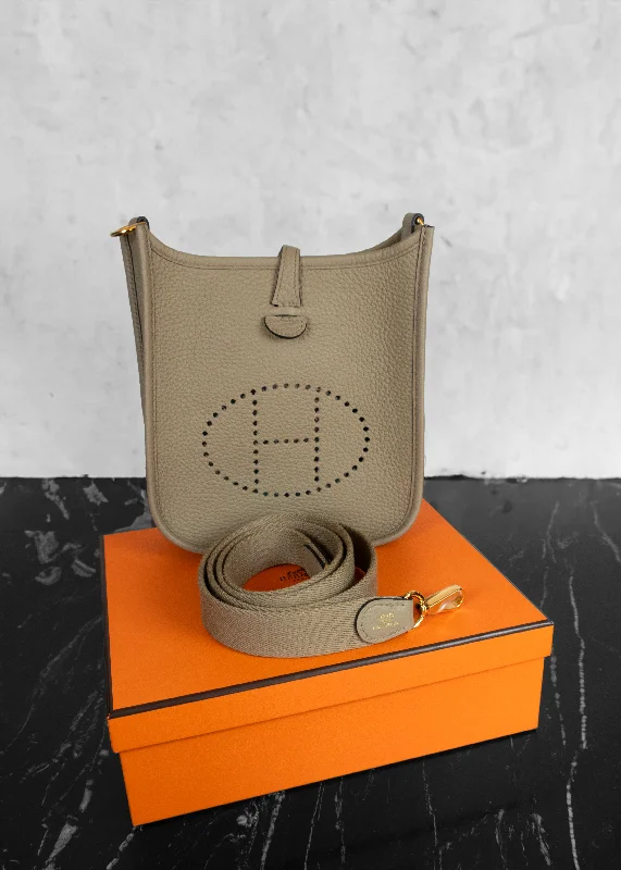 Vintage Bags For Retro And Classic Fashion Lovers Hermès Mini Evelyne TPM Bag Beige Clemence Leather