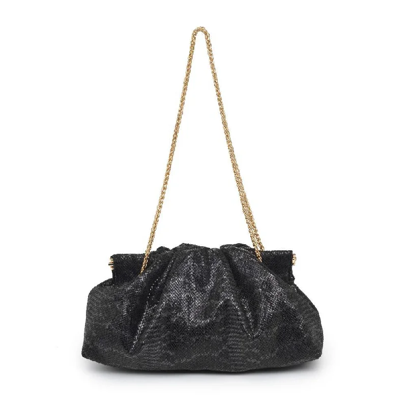 Limited-Time Offer On Trendy Bags Kira Clutch in Snakeskin Black