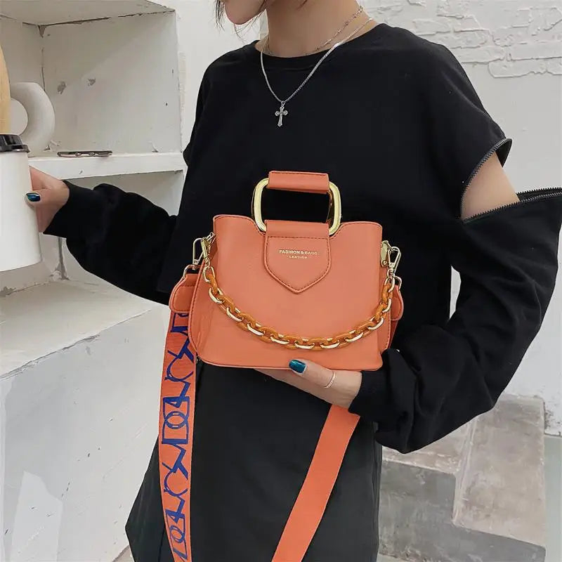 Stylish Bag For Women Luxury Women's Bucket Bag Designer Thick Chain Handbags Purses Leather Shopper Shoulder Bag Female Mini Crossbody Bags Totes