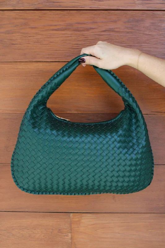 Seasonal Clearance Bags For Summer Millie Woven Bag in Emerald