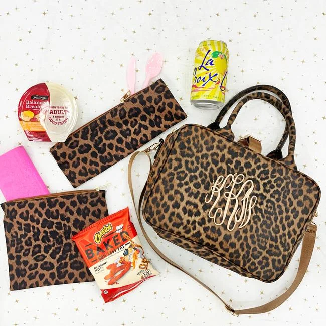 Anti-Theft And Budget-Friendly Bags Monogram Leopard Lunch Tote