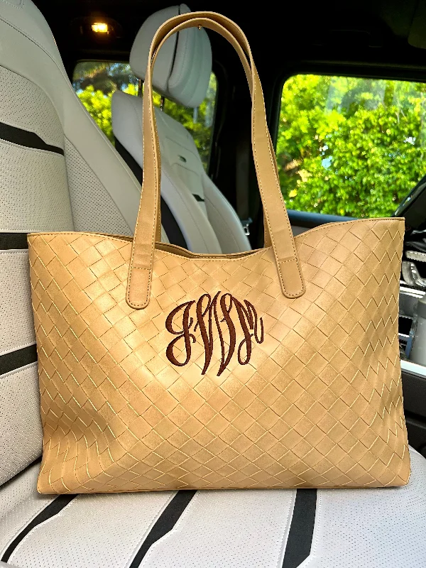 Retro Lovers Monogram Whitney Woven Handbag