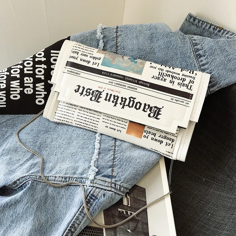 Discounted Designer Bags For Clearance Sale Newspaper envelope bags for women fashion new clutch ladies small crossbody bags new female shoulder bag hand bag