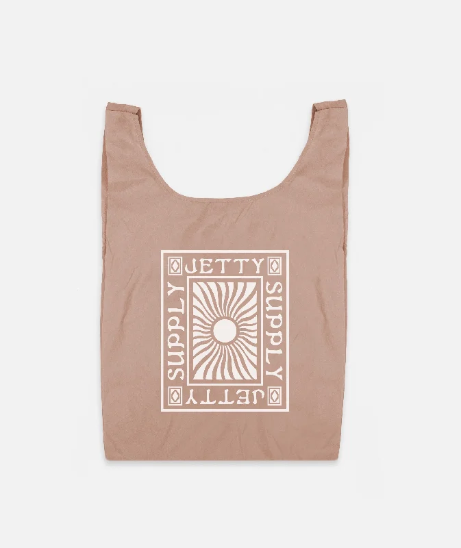 Vintage Bags For Retro And Classic Fashion Lovers Nylon Grocery Tote - Mauve