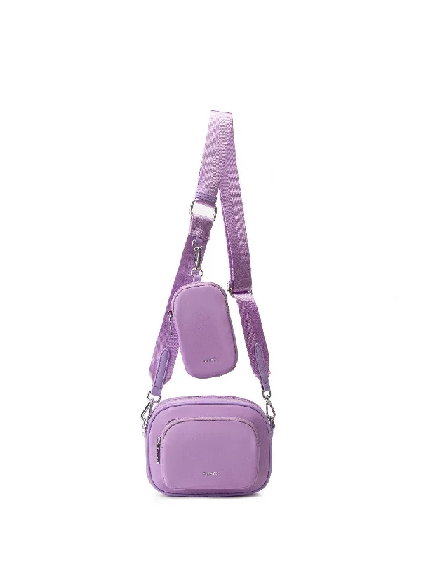 Bags For Playful And Chic Styles Pixie Mood - Daisy Recycled Nylon Crossbody - Lavender