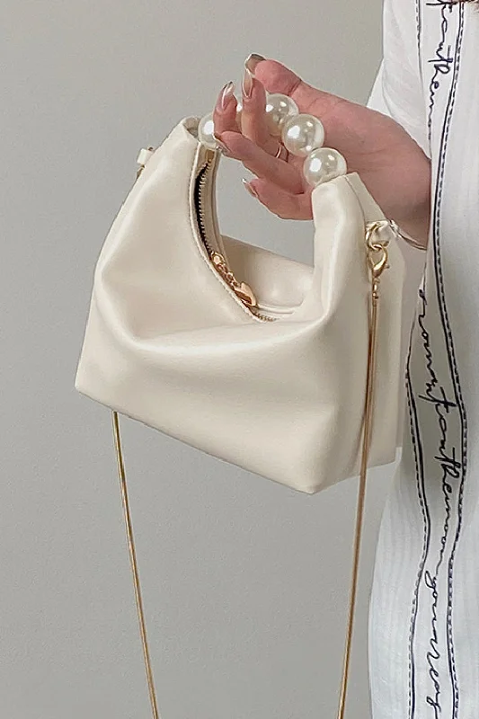 Cyber Monday Discounts On Bags PU Leather Pearl Handbag