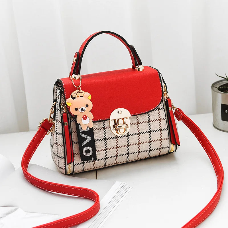 Bags For Personalized Gifts Quality Leather Plaid Women's Bag New Fashion Handbag Small Square Bag Ladies Shopping Crossbody Bags Exquisite Shoulder Bag