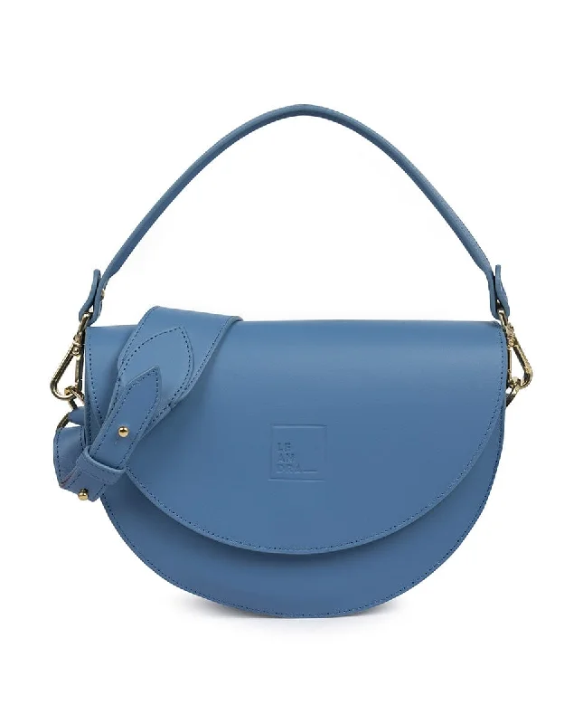 Genuine Bags On Clearance Sale Leather Saddle bag - Baby blue