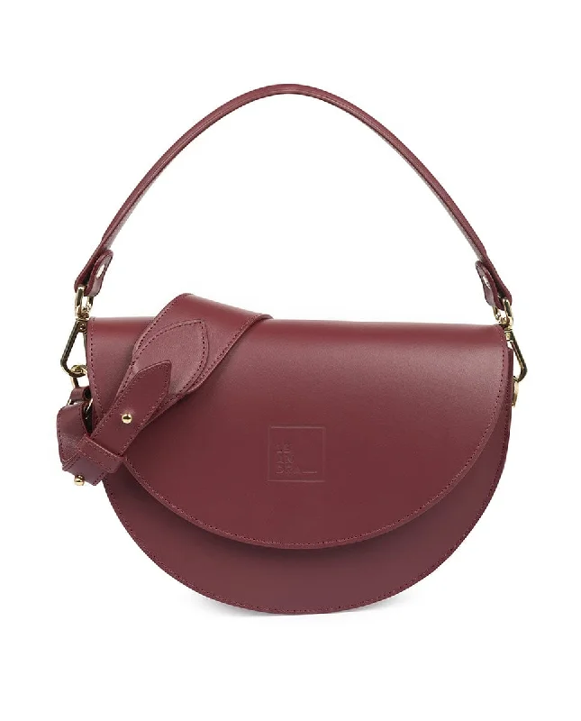 Stylish Bags With Discounts Leather Saddle bag - Burgundy