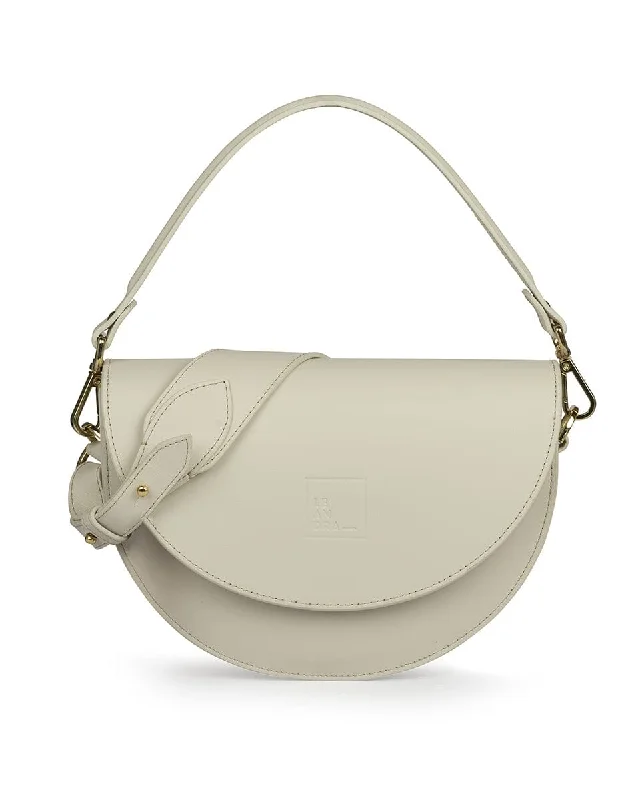 Bags With Limited-Time Deals Leather Saddle bag - Cream