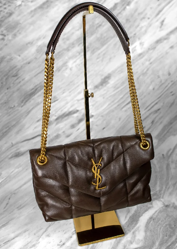 Bag For Modern Fashion Saint Laurent Loulou Logo Plaque Puffer Chained Shoulder Bag