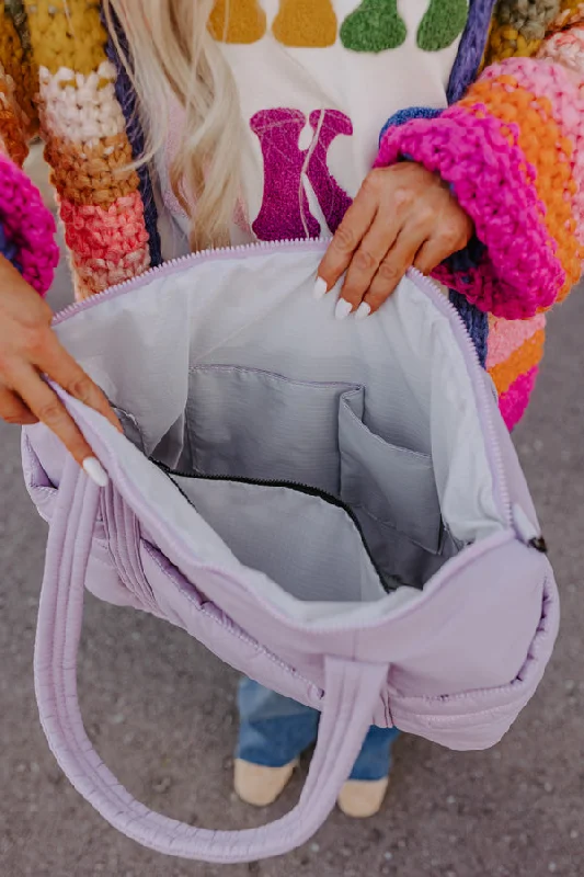 Active Lifestyles Sharp Witted Quilted Tote In Lavender