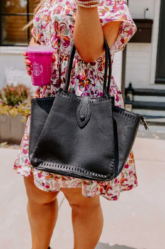 Eco-Friendly Bags With Promotions Simple Days Faux Leather Tote In Black
