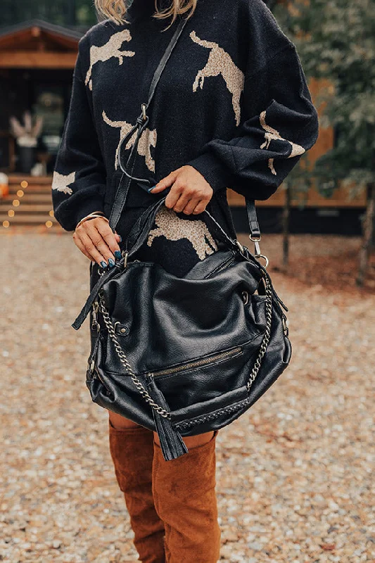 Luxurious But Budget-Friendly Bags Simply Grand Faux Leather Tote In Black