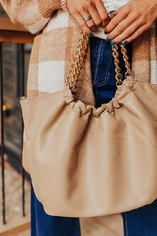 Lightweight And Affordable Bags The Preston Faux Leather Tote In Beige