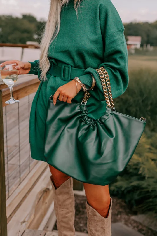 Clearance-Priced Bags The Preston Faux Leather Tote In Hunter Green
