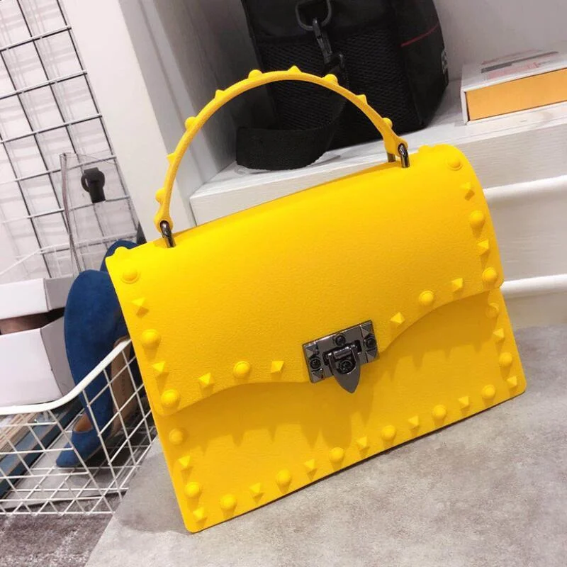Luxury Bags On Sale Top-handle Transparent Handbag 2022 Quality PVC Women Chain Shoulder Bag Letter Jelly Candy Color Women Messenger Crossbody Bag