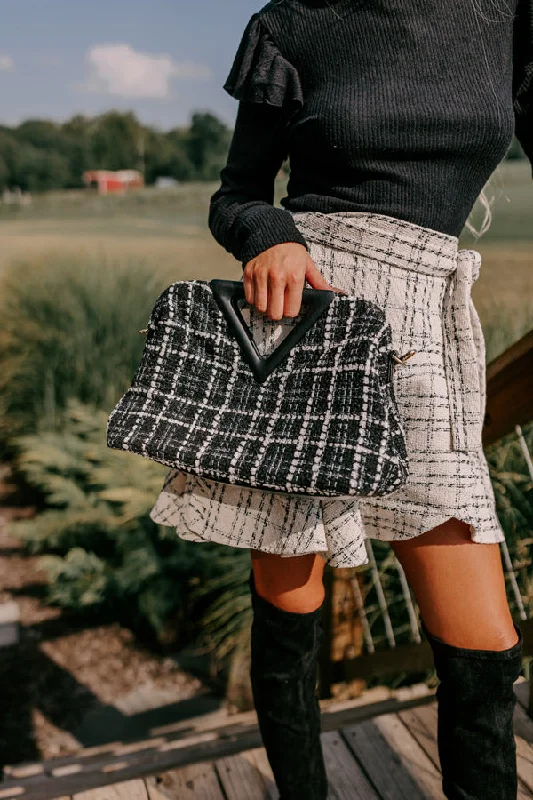 Scratch-Resistant And Luxury Sale Bags Trendy City Tweed Tote In Black
