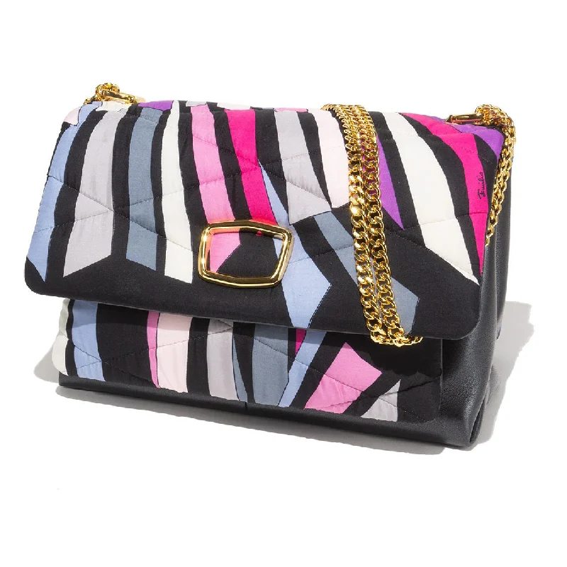 Trendy Bags For Teenage Girls VINTAGE SCARF AND LEATHER HANDBAG (PUCCI)