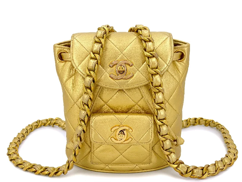 Limited-Time Offer On Trendy Bags Chanel Mini Duma Backpack Bag Vintage 1994 Small Gold 24k GHW JG0
