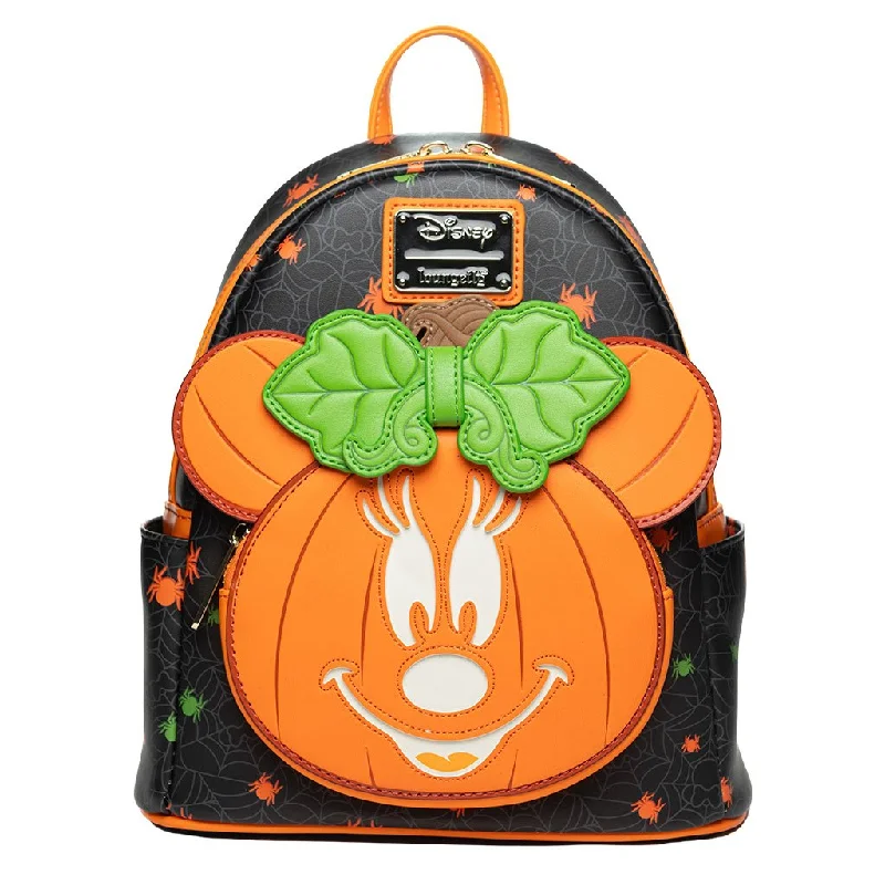Bold And Flash-Sale Bags Loungefly Disney Glow in the Dark Pumpkin Minnie Mouse Mini Backpack - 707 Street Exclusive