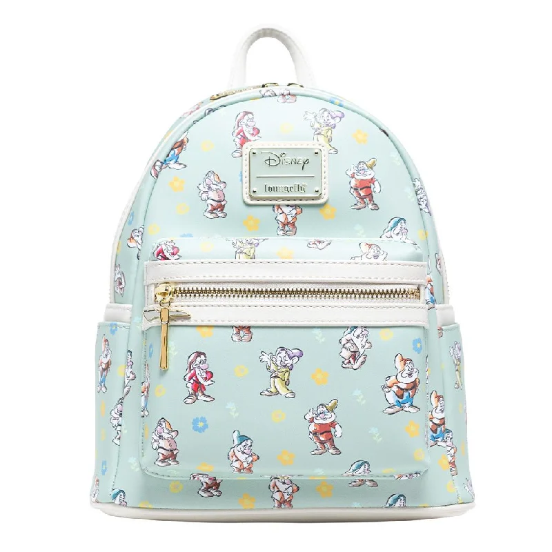Bag For Luxury Lovers Loungefly Disney Snow White and the Seven Dwarfs Green Mini Backpack - 707 Street Exclusive