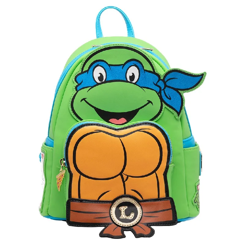 Bags For Sporty And Athletic Styles Loungefly Nickelodeon TMNT Leonardo Cosplay Mini Backpack - 707 Street Exclusive