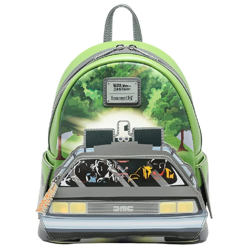 Discounted Designer Bags For Clearance Sale Loungefly Universal Back to the Future Light-Up DeLorean Mini Backpack - 707 Street Exclusive