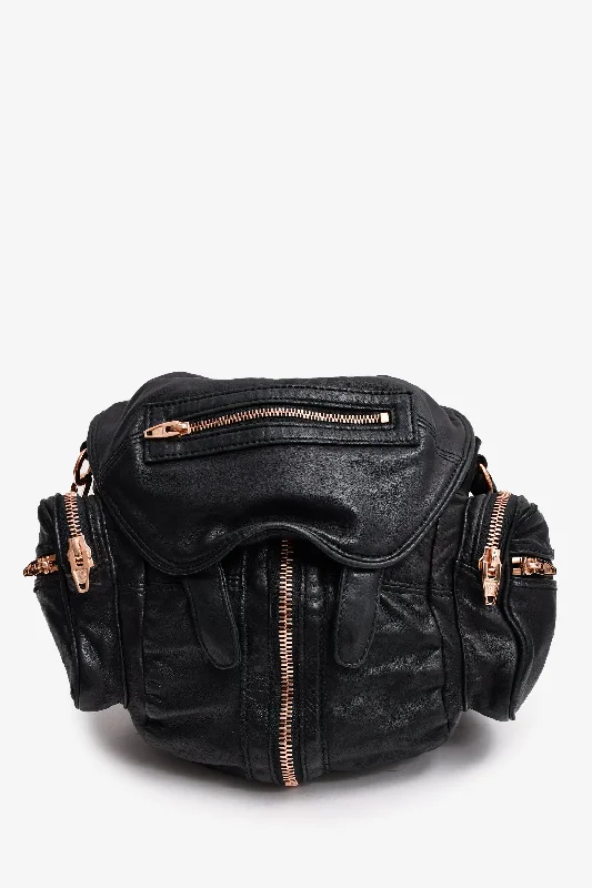 Bags For College Students On A Budget Alexander Wang Black Leather RGHW Mini Marti Backpack