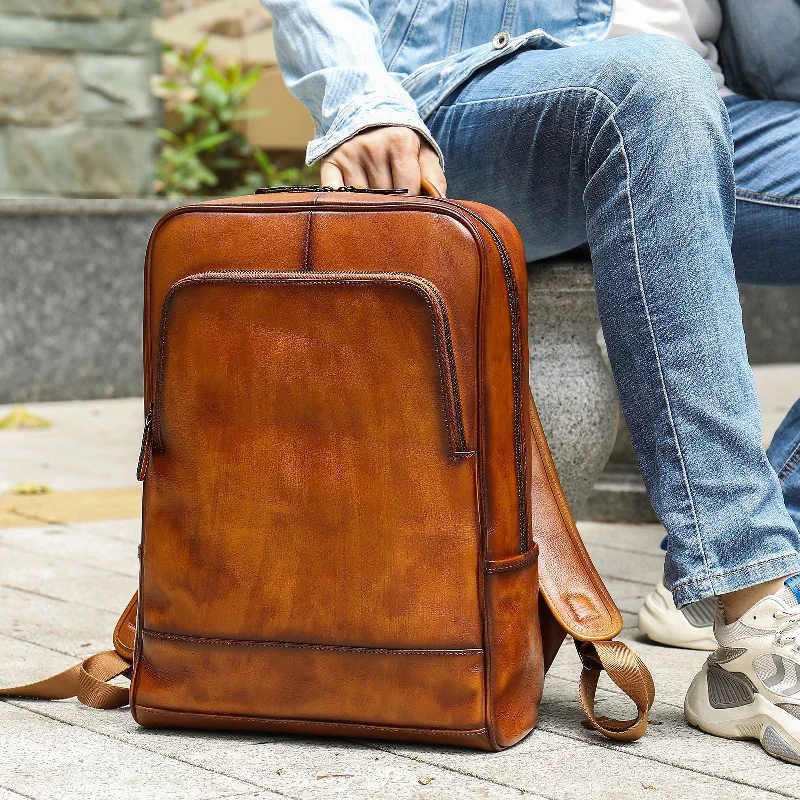 Bags With Limited-Time Deals Handmade Leather Backpack Men's Laptop Backpack