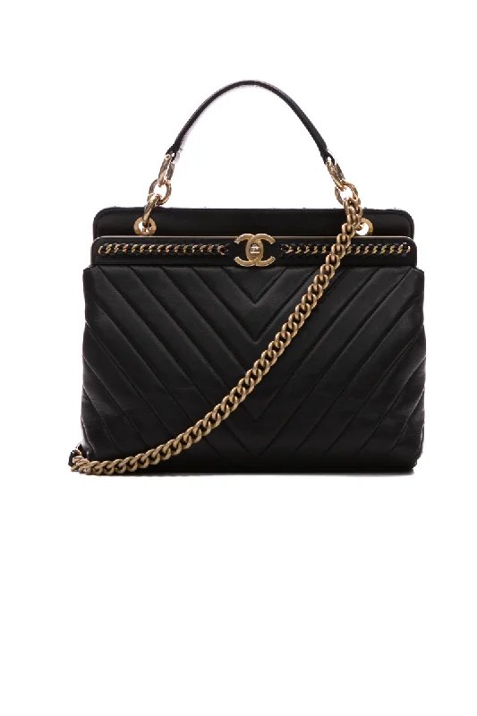 Versatile Bags That Suit Any Outfit Or Event Chevron Chain Top Handle Bag