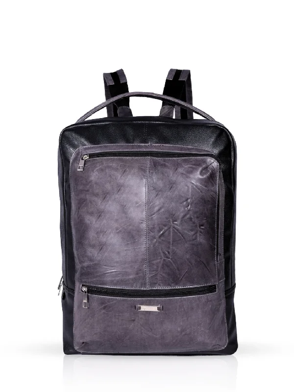 Retro Lovers Black Leather BuddyPack - The Urban Backpack