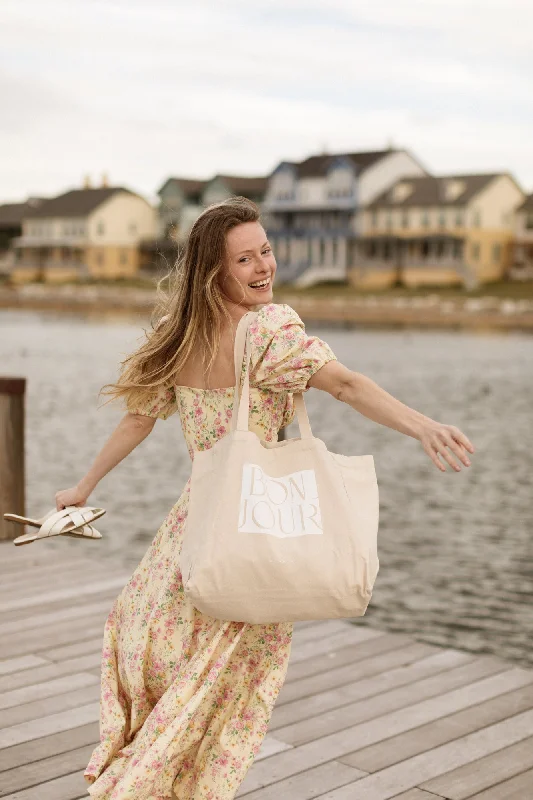 Affordable Bags For College Students On Sale Bonjour Canvas Tote
