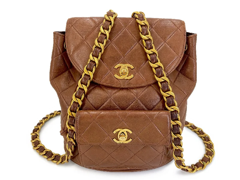 Black Friday And Cyber Monday Bag Deals Chanel 1994 Vintage Chestnut Brown Duma Backpack Bag 24k GHW Lambskin 618