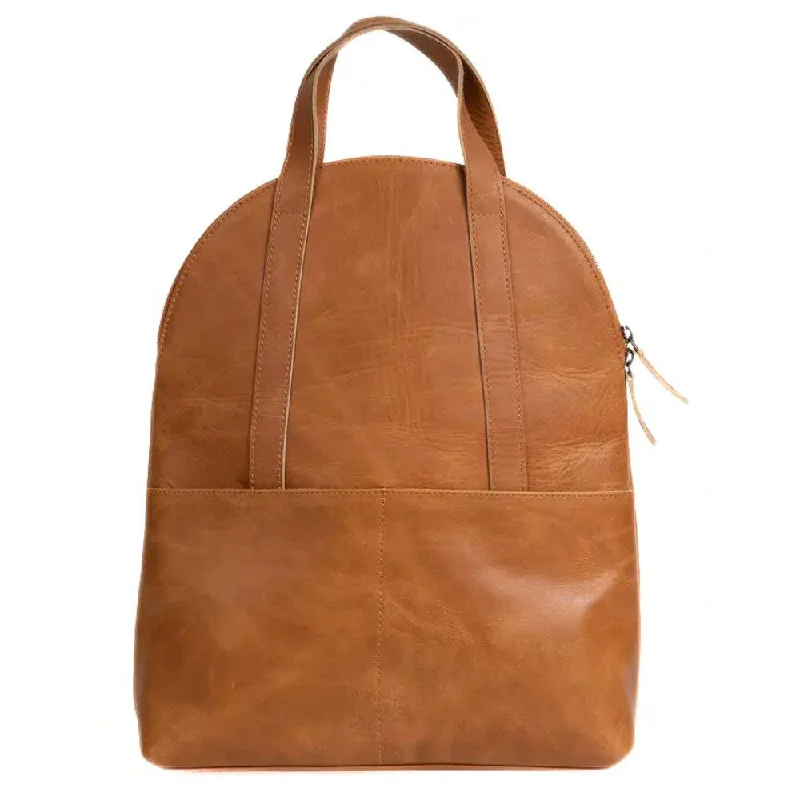 Tote Bag For Everyday Use Half-moon Camel Leather Backpack