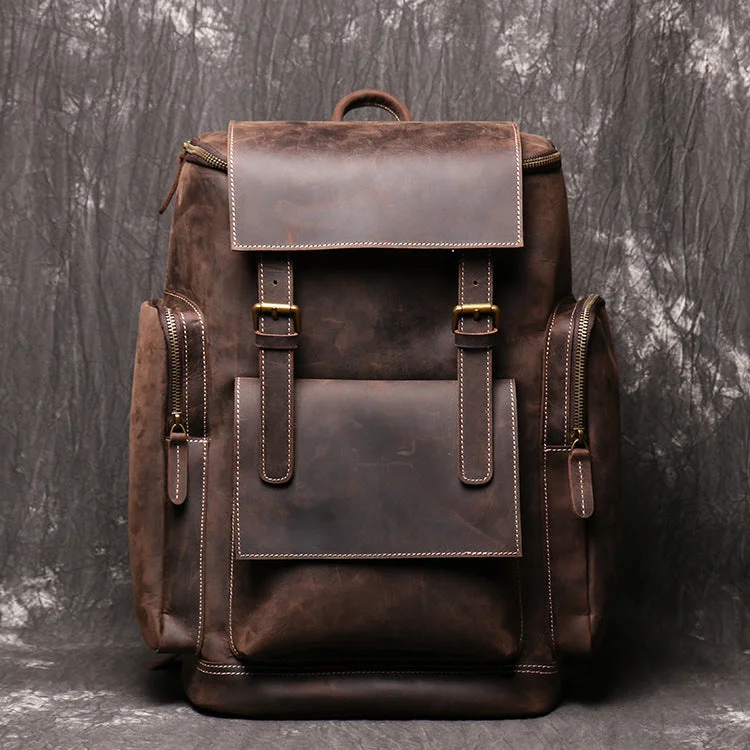 Professional Bags With Office Discounts Handmade Leather Backpack Large Travel Backpack Men Backpacks