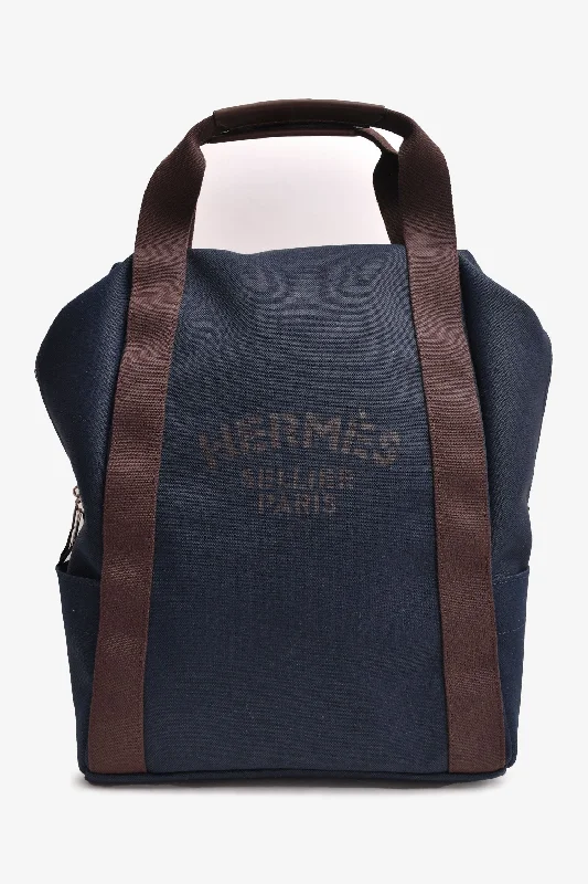 Elegant Bags For Formal Events And Luxury Occasions Hermès Selleir 2023 Navy Canvas Groom School Backpack