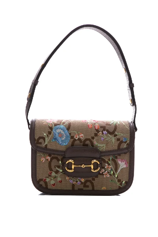 Limited-Time Offer On Trendy Bags Floral 1955 Horsebit Shoulder Bag