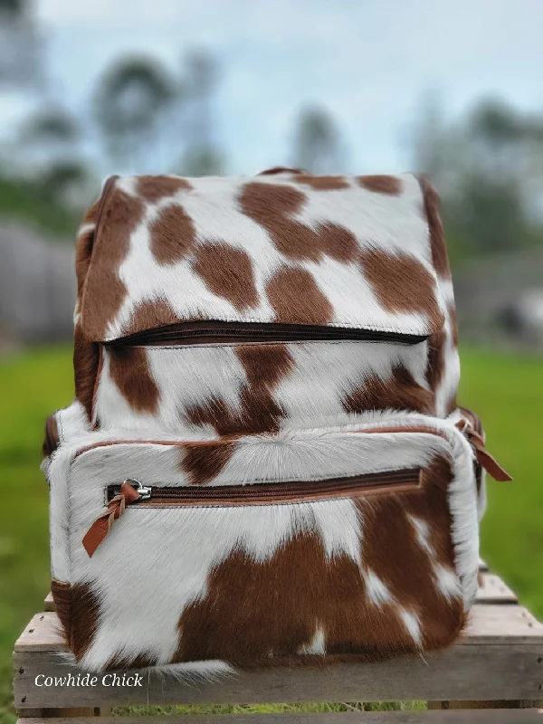 Bags For Personalized Gifts Leather Cowhide Backpack - Diaper Bag