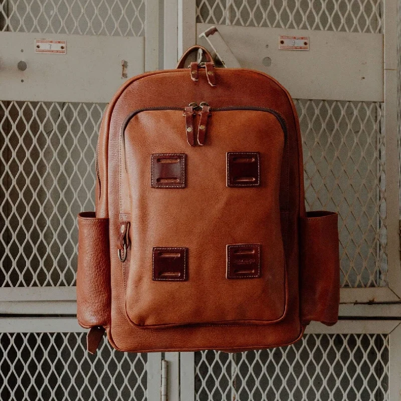 Luxury Bags For Professionals With Discounts Leather Rover Backpack - Brown