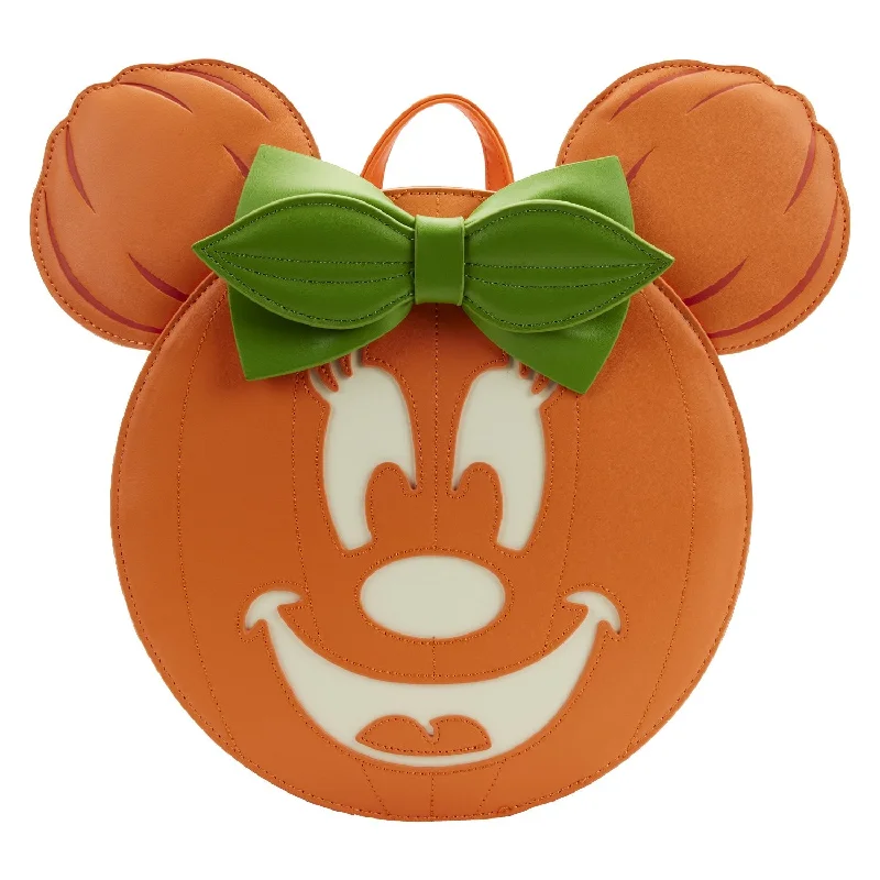 Black Friday And Cyber Monday Bag Deals Loungefly Disney Glow Face Minnie Pumpkin Mini Backpack