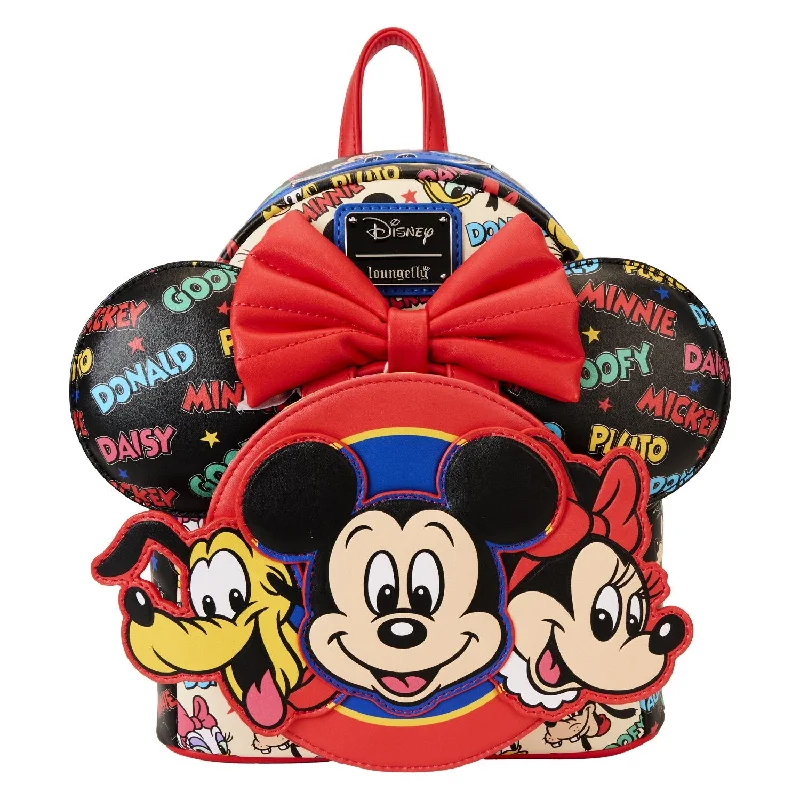 Stylish Bags With Discounts Loungefly Disney Mickey and Friends Classic Ear Holder Mini Backpack Combo - Preorder