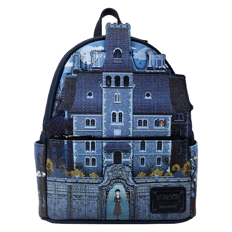 Everyday Bags For Work, School, Or Errands Loungefly MGM Wednesday Nevermore Academy Castle Glow Mini Backpack