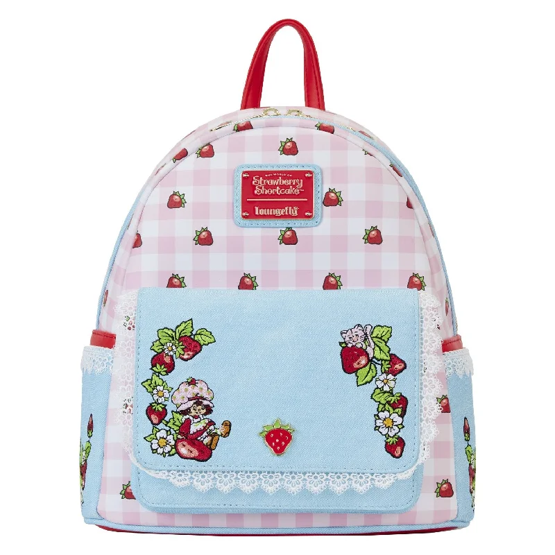 Luxurious Bags With Limited-Time Offers Loungefly Strawberry Shortcake Denim Pocket Mini Backpack